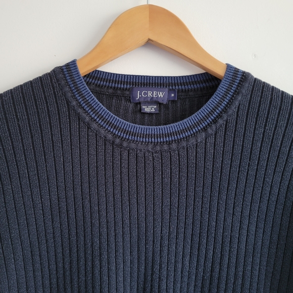 J. Crew Navy Ribbed Sweater - Picture 2 of 5